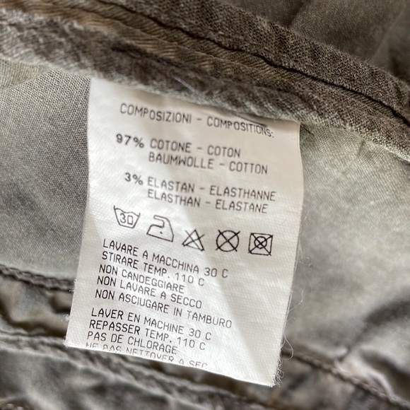 Made in Italy jacket in neutral dark olive green. Grommets, stitching, pockets - Picture 4 of 6